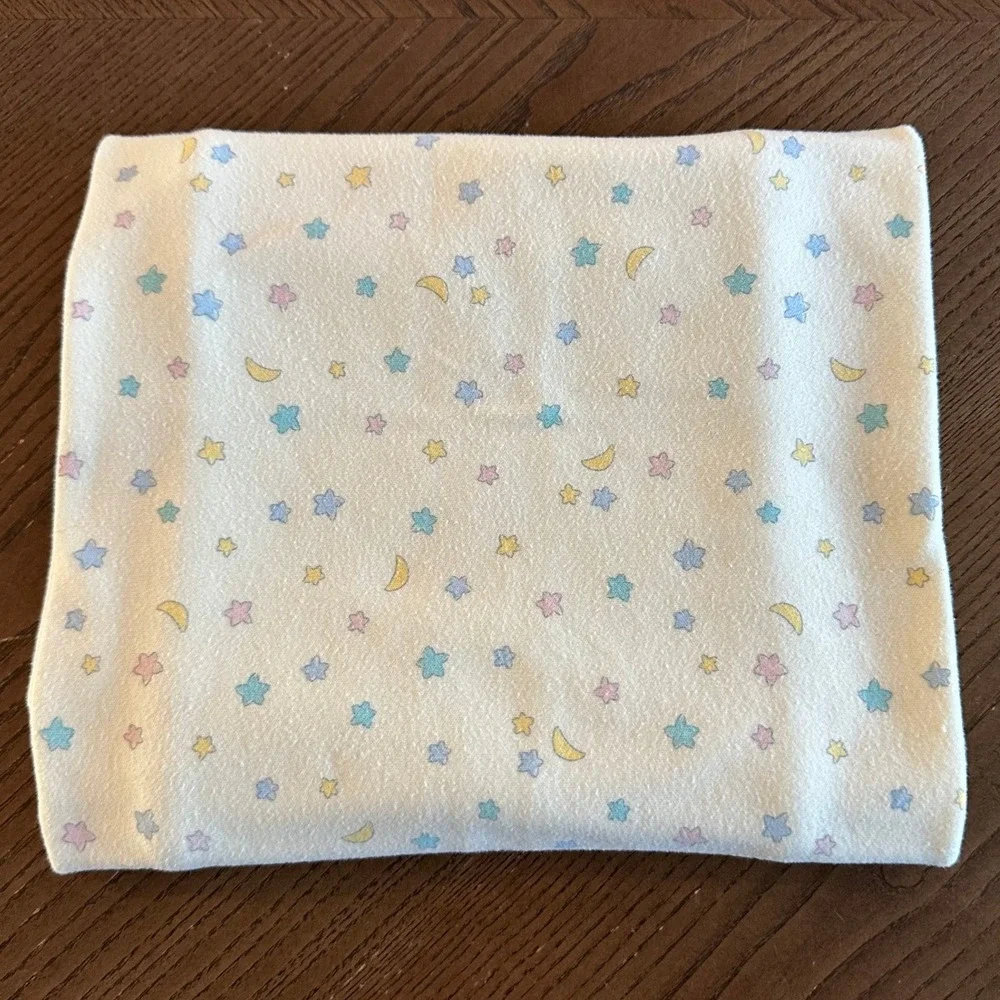 Carters Baby Blanket Receiving Swaddle Stars Moons Pastel Yellow Cotton 30x26